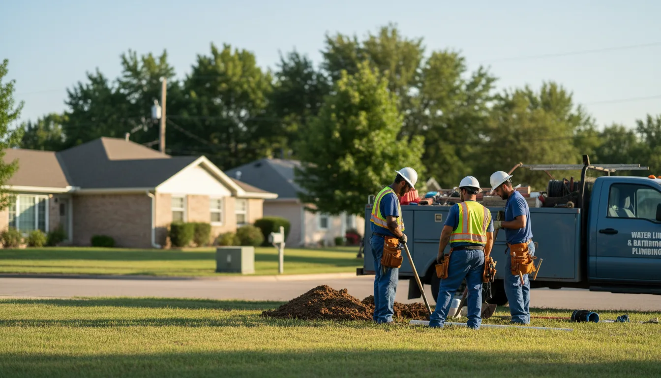 Residential water line and bathroom plumbing service in Goodrich, TX